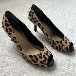 East 5th Animal Print Peep Toe Heels